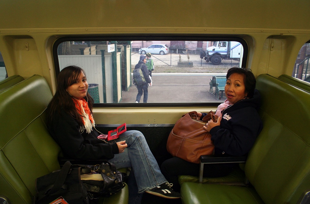 Connie and Nella Aboard Train